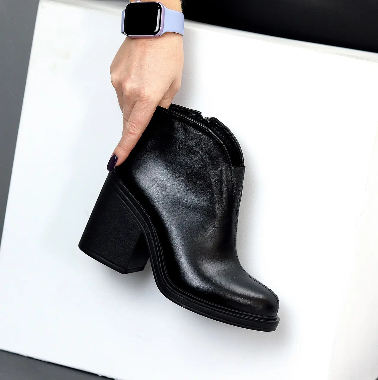 Люксові чорні чобітки